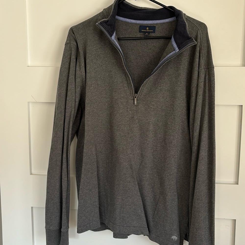 Men’s Brooks brothers gray quarters zip sweater